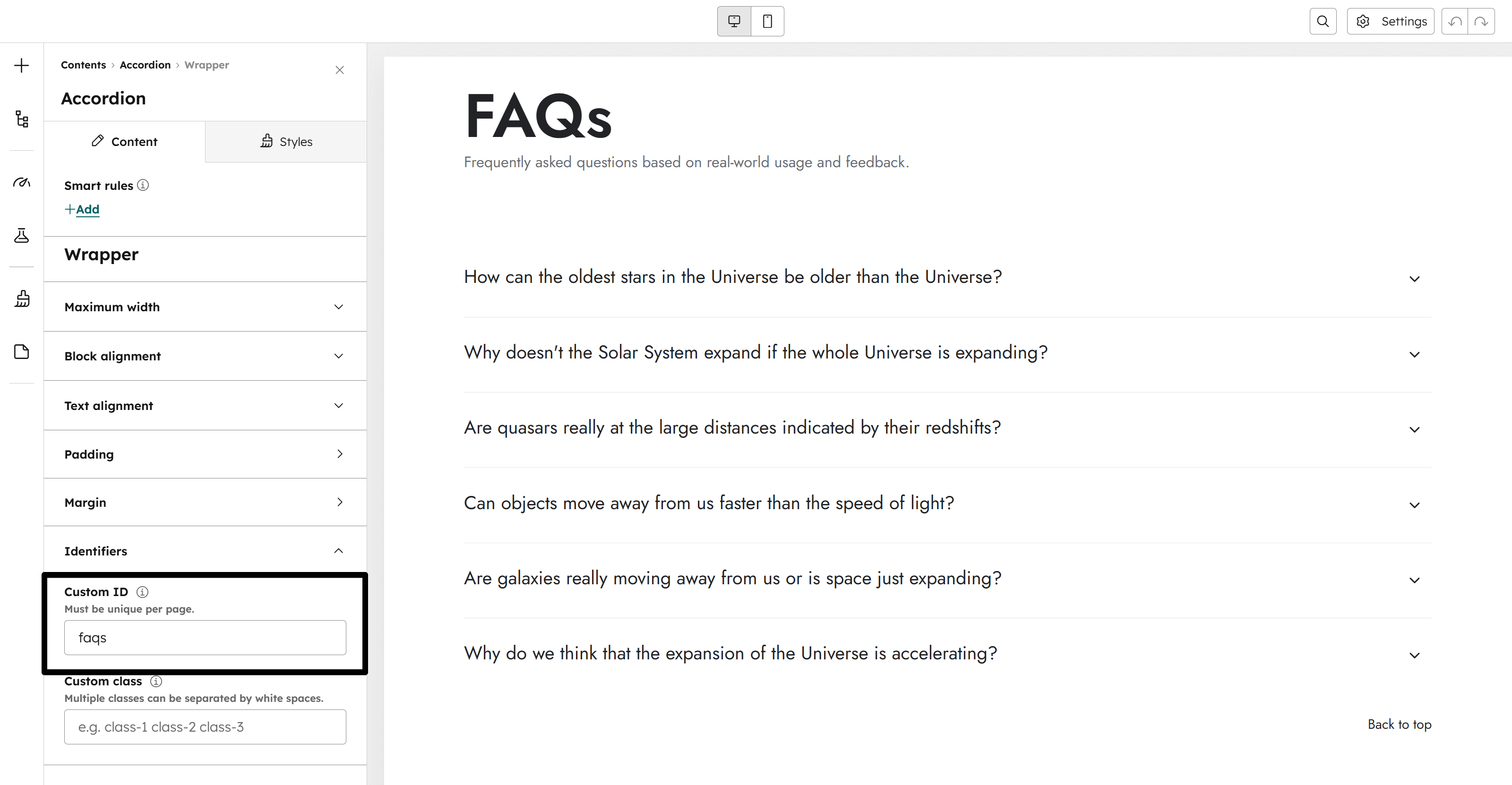 Act3 Accordion Module Wrapper Identifiers Custom Id