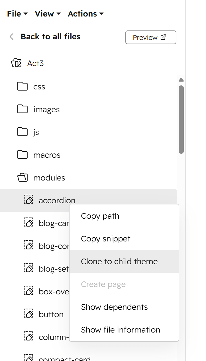 Act3 Clone Module To Child Theme