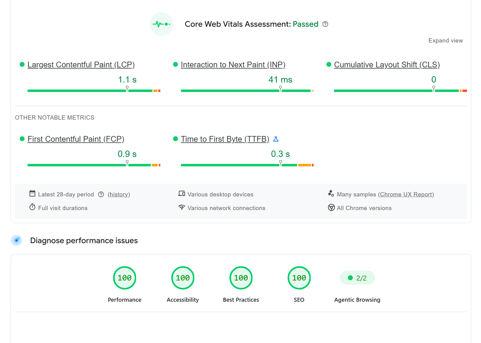 Act3 Google Pagespeed Insights Perfect Score Desktop Simplified