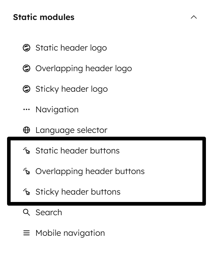 Act3 Header 5 Button Modules