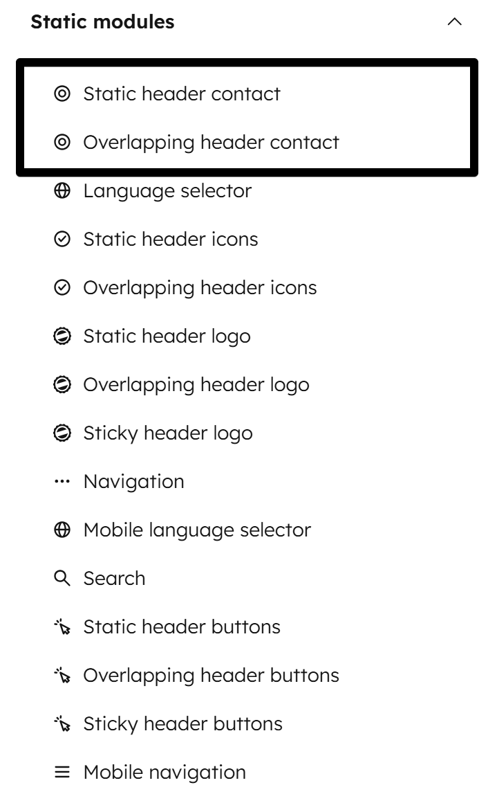 Act3 Header 6 Contact Modules