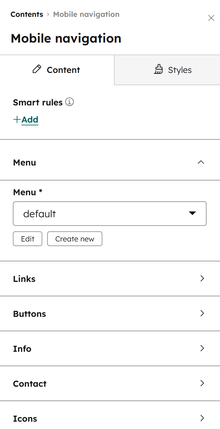 Act3 Mobile Navigation Contents