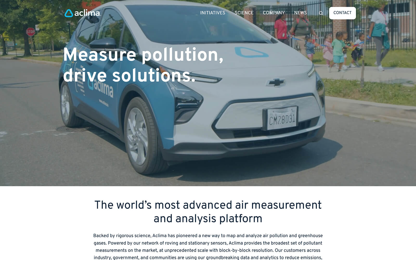 aclima.earth website built with Act3