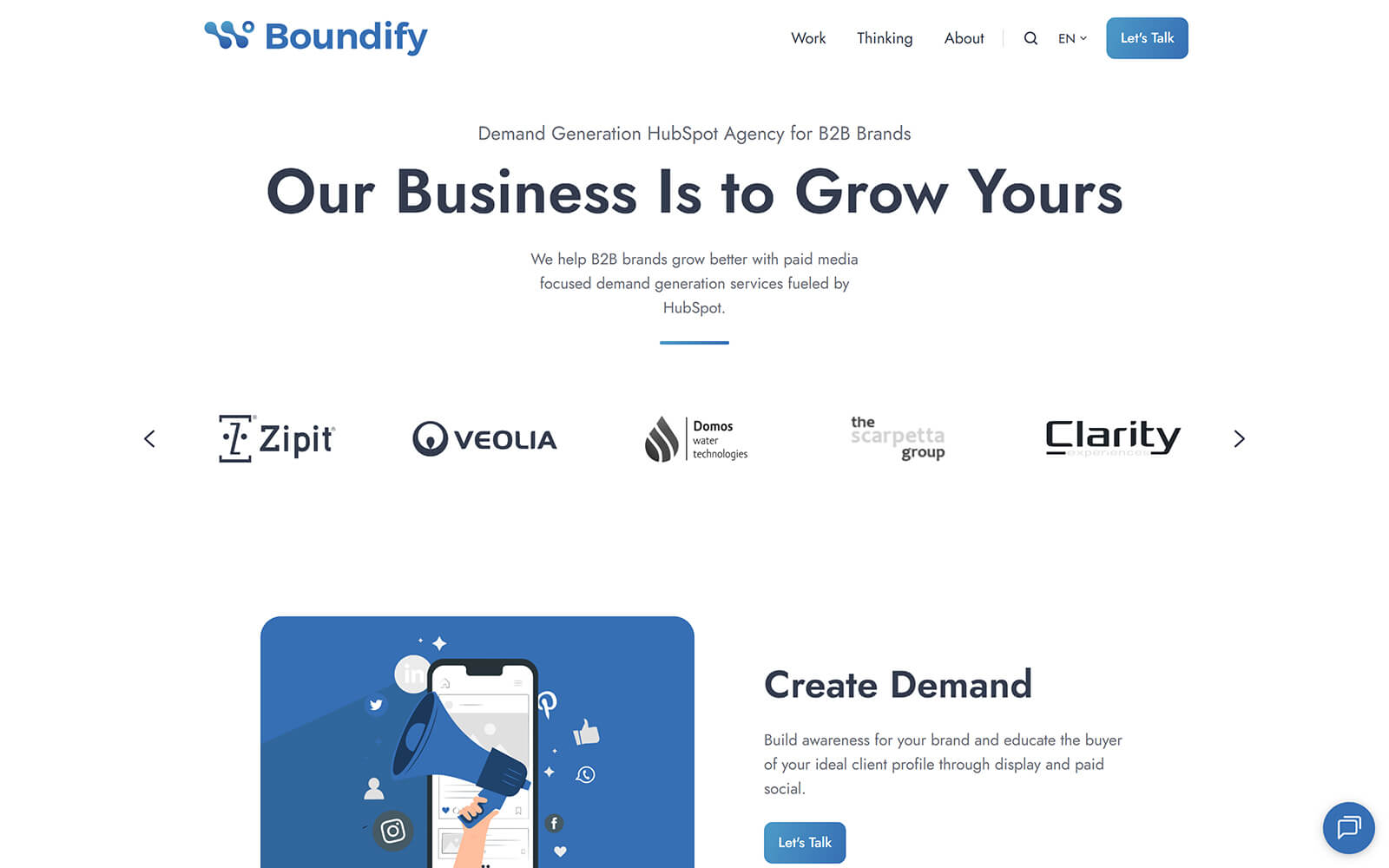 boundify.io website built with Act3