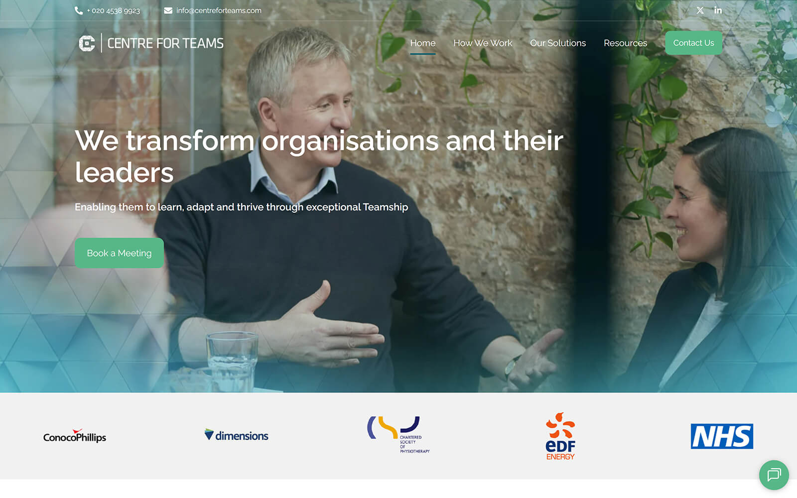 centreforteams.com website built with Act3