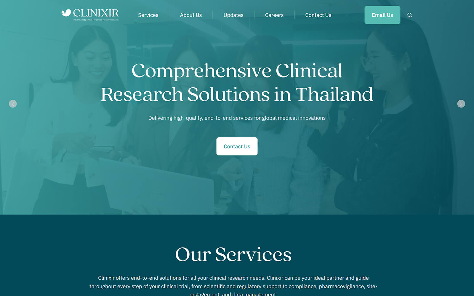 clinixir.com website built with Act3