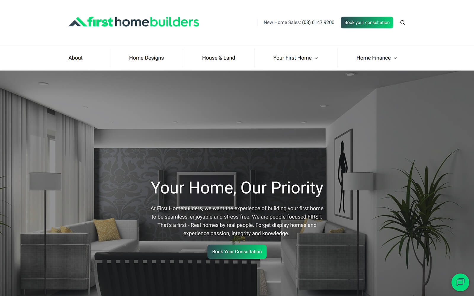 firsthomebuilders.com.au website built with Act3