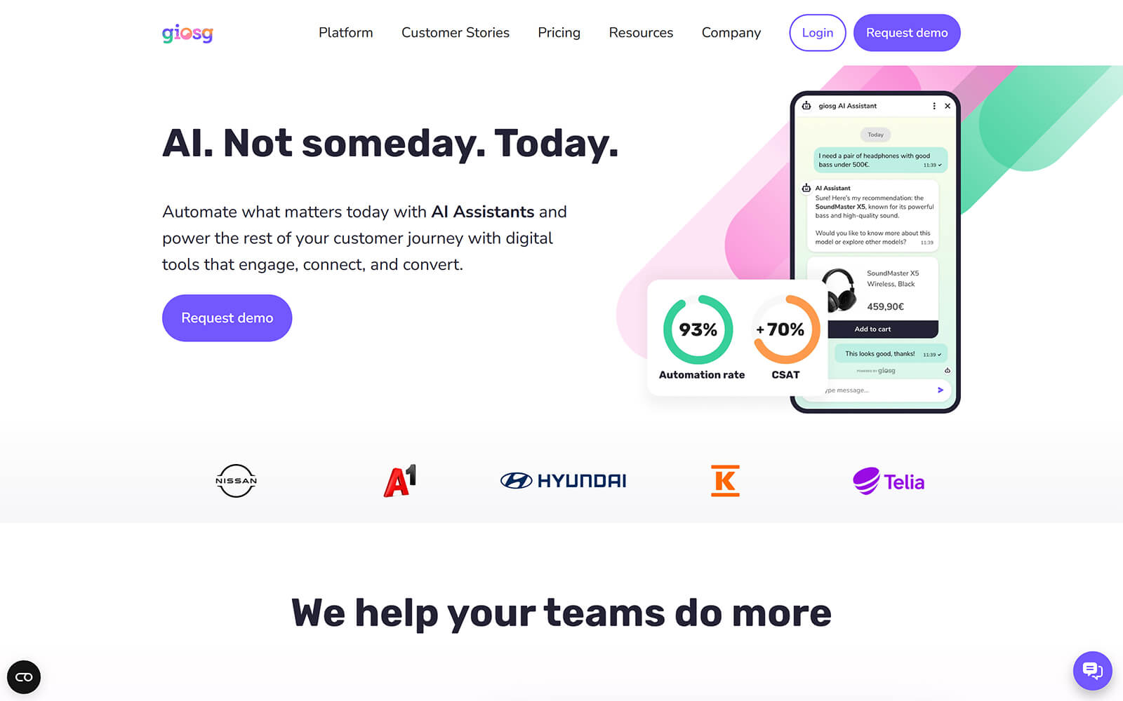 giosg.com website built with Act3