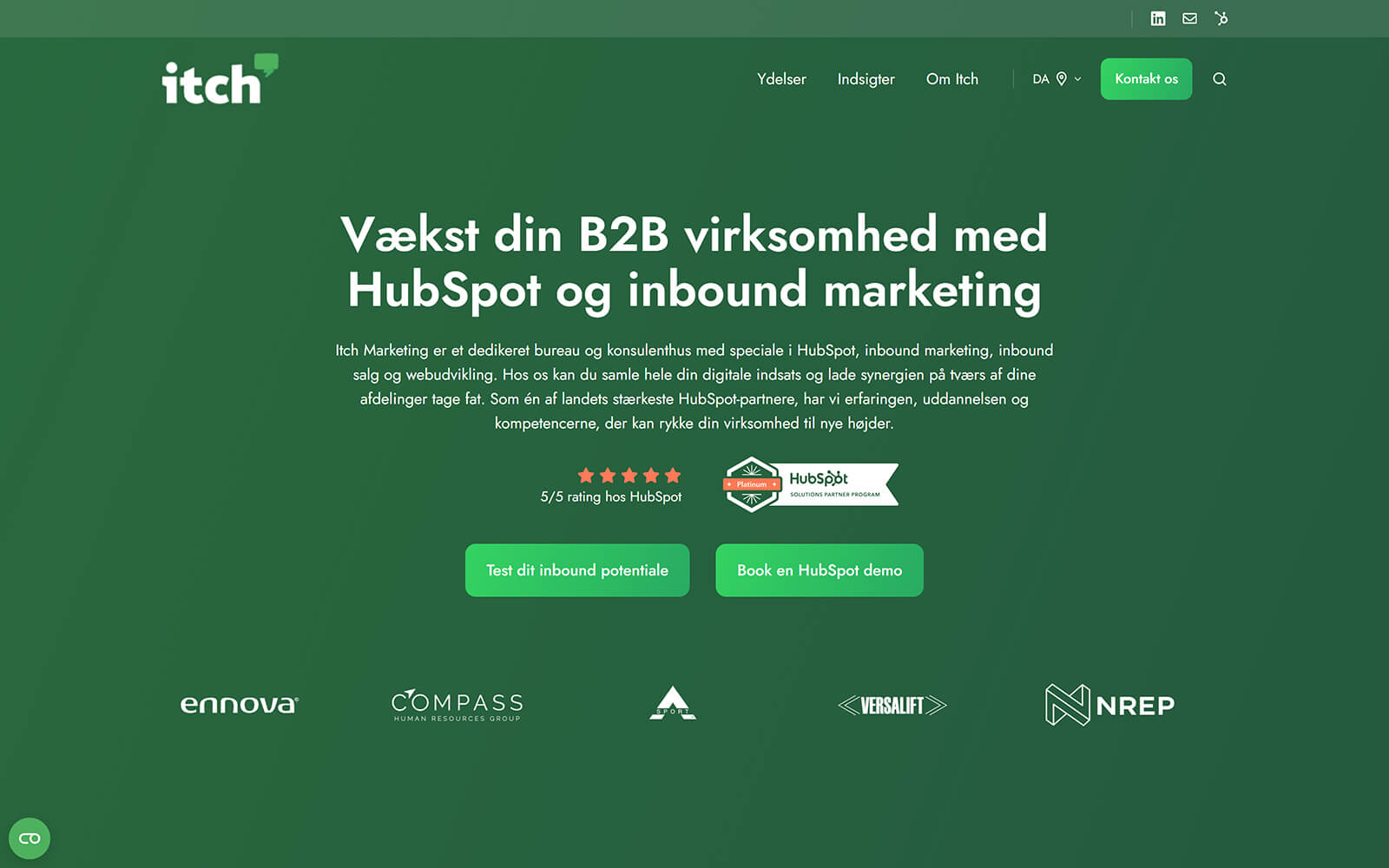 itchmarketing.dk website built with Act3