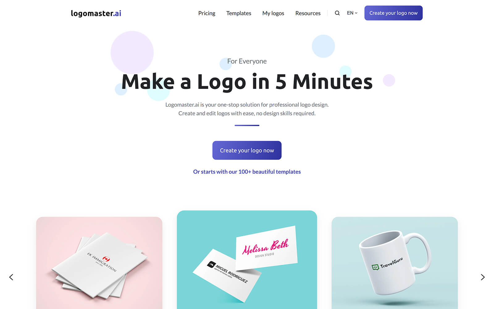 logomaster.ai website built with Act3