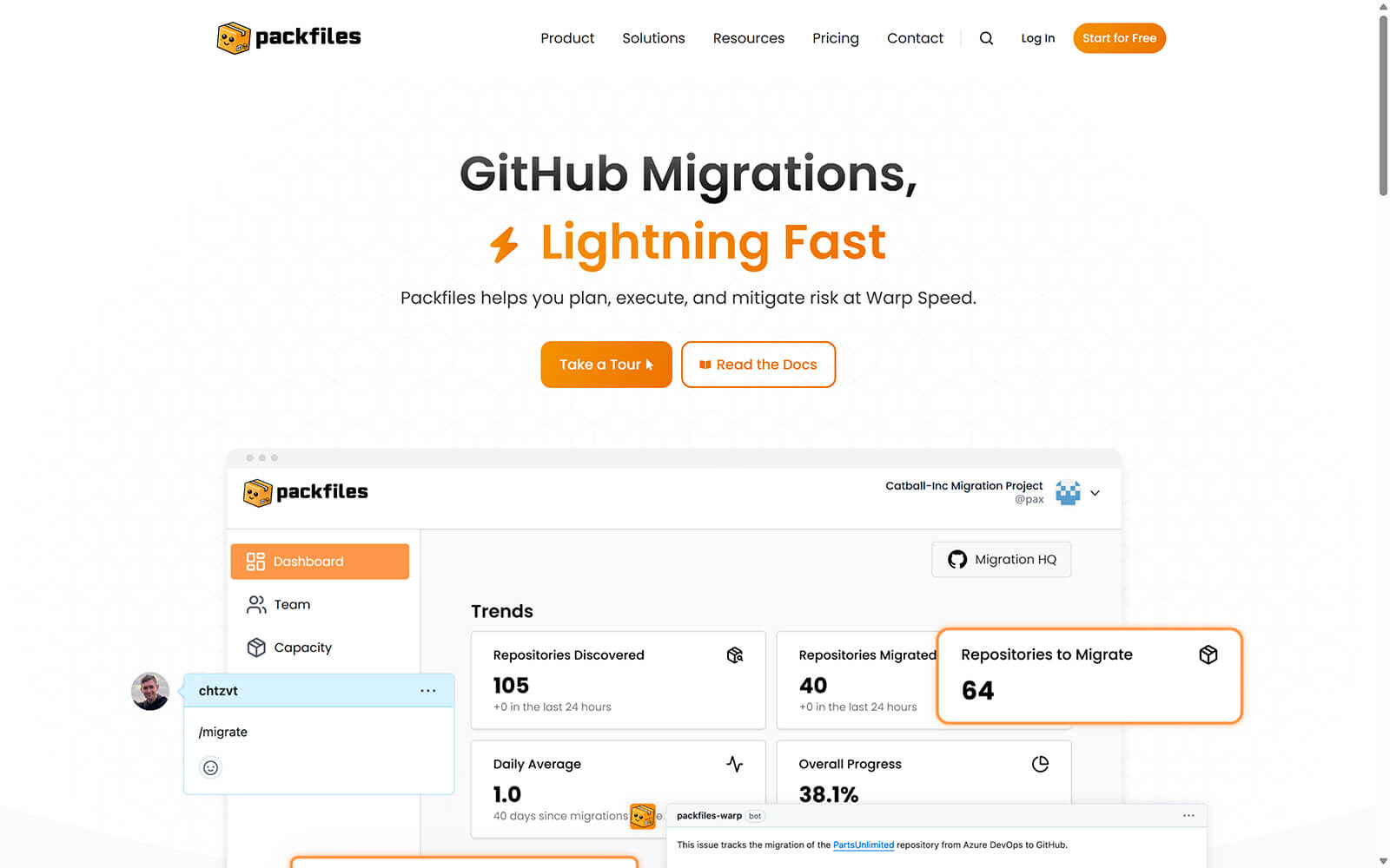 packfiles.io website built with Act3