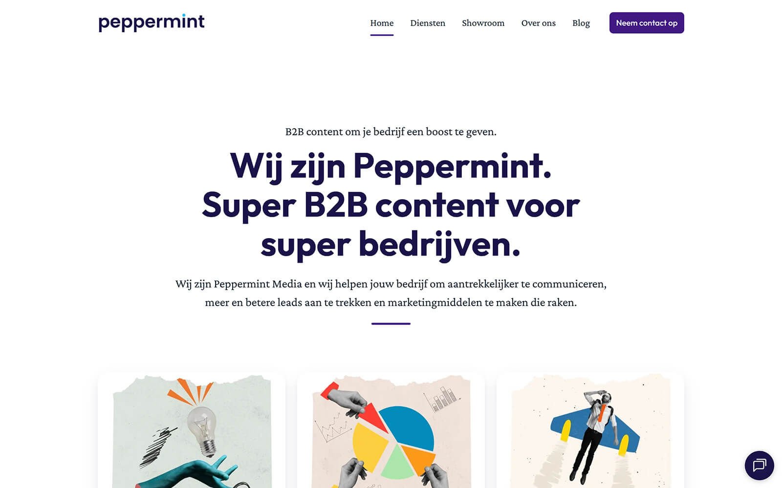 peppermintmedia.nl website built with Act3