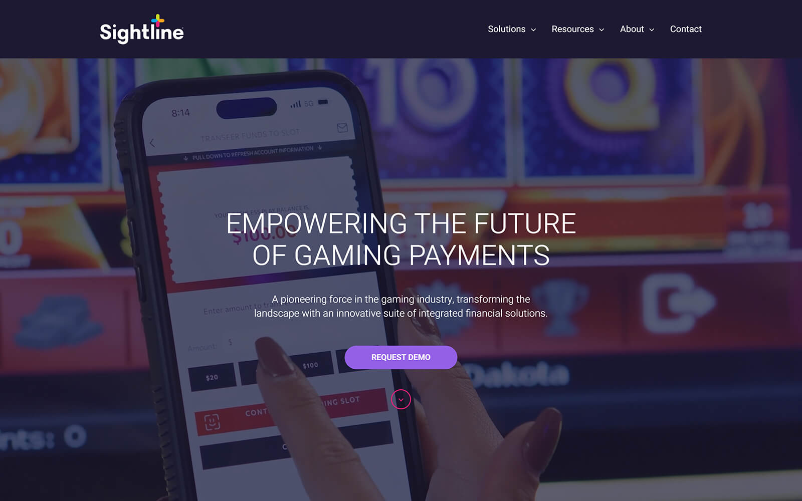 sightlinepayments.com website built with Act3