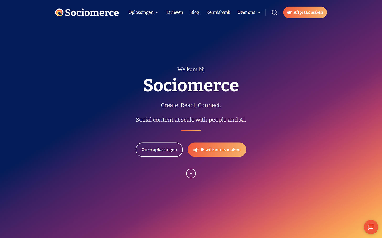 sociomerce.com website built with Act3