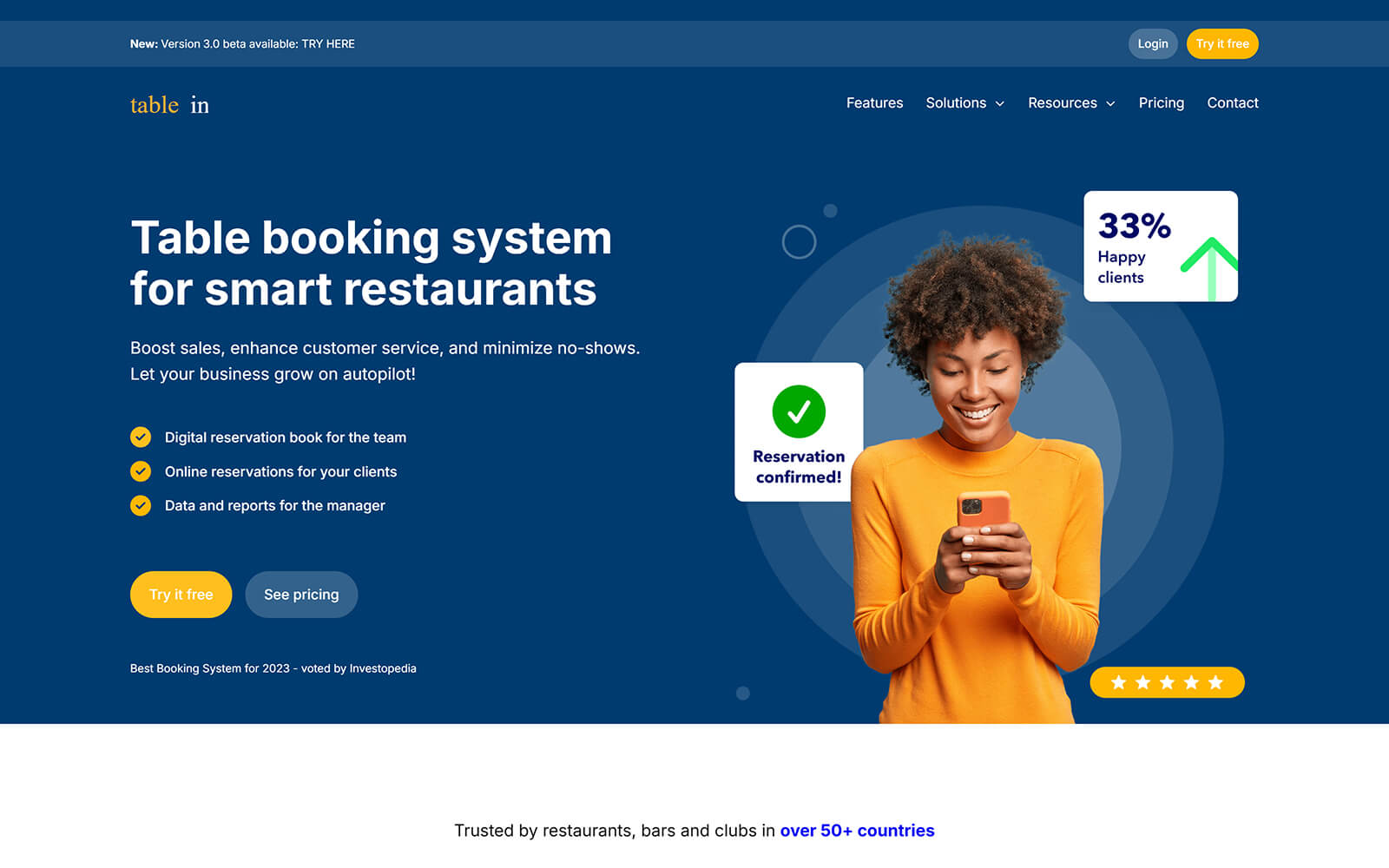 tablein.com website built with Act3