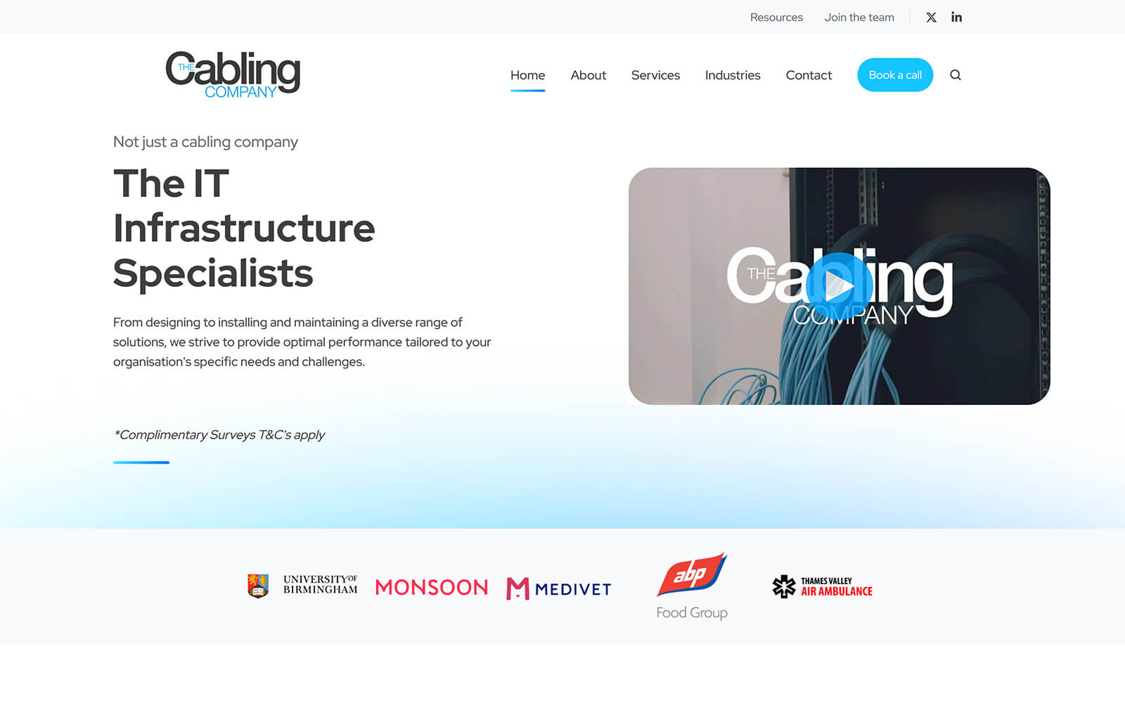 thecablingcompany.com website built with Act3