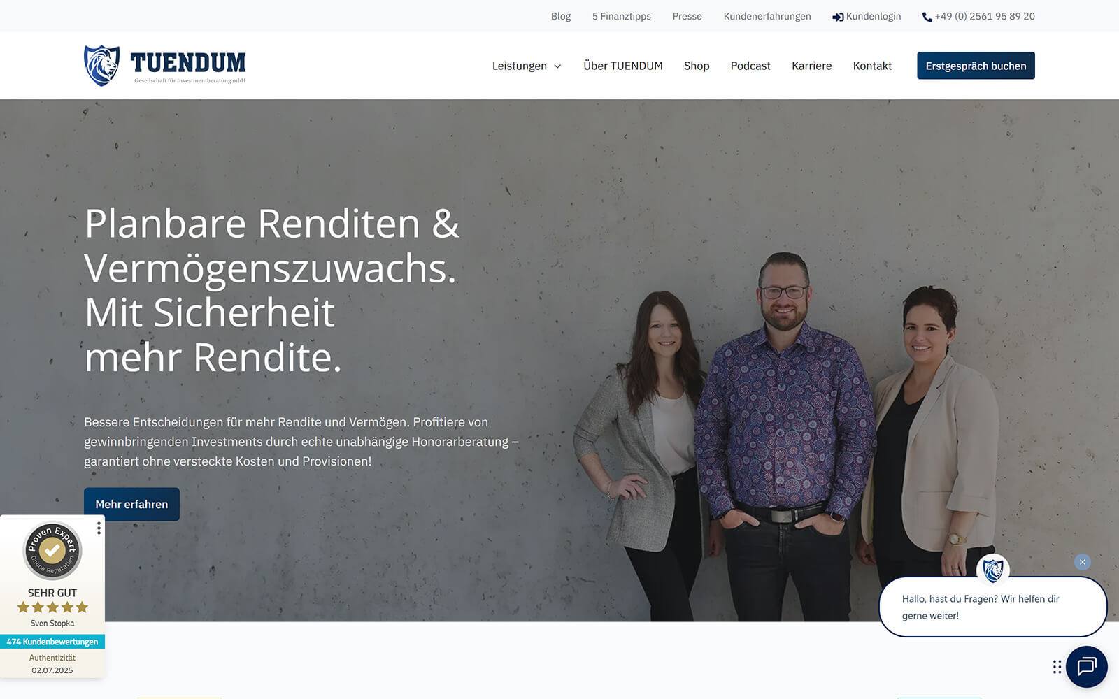 tuendum-investment.com website built with Act3