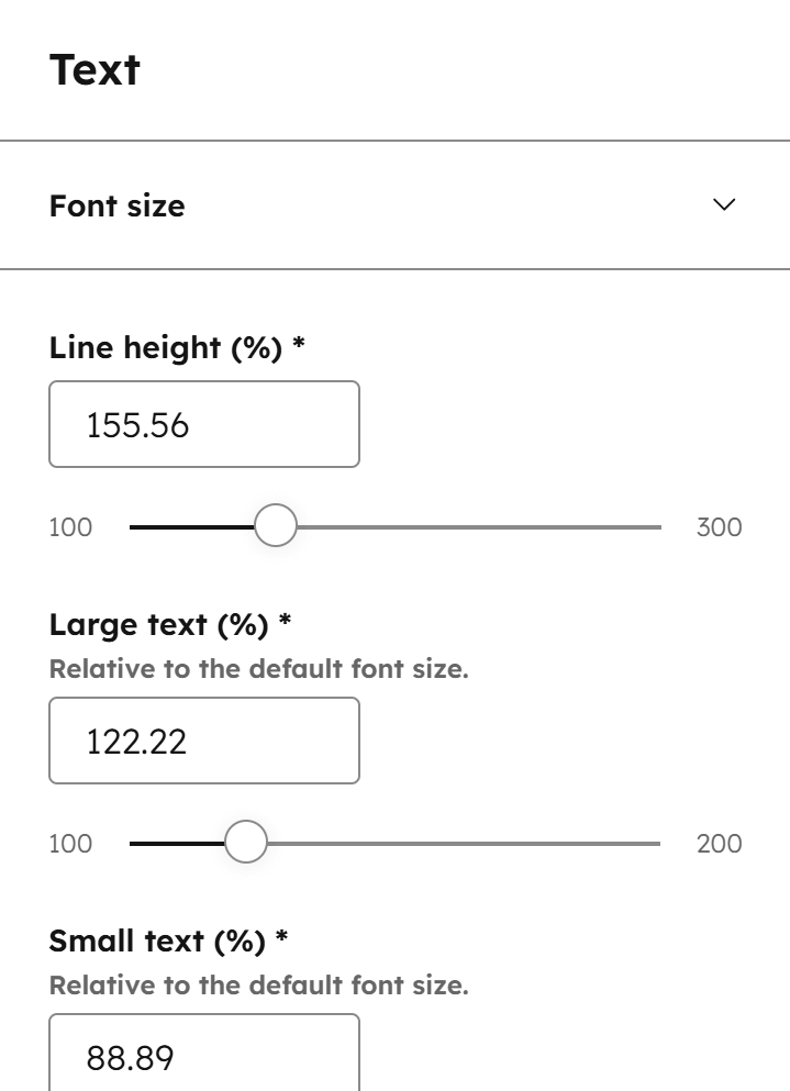 Act3 Theme Settings Typography Text